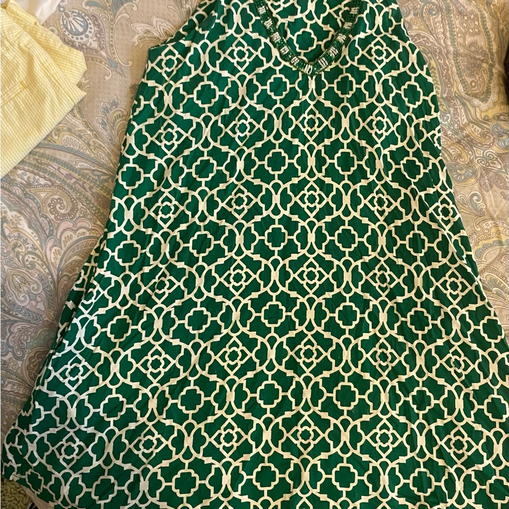 Joyous & Free dress green and white size small